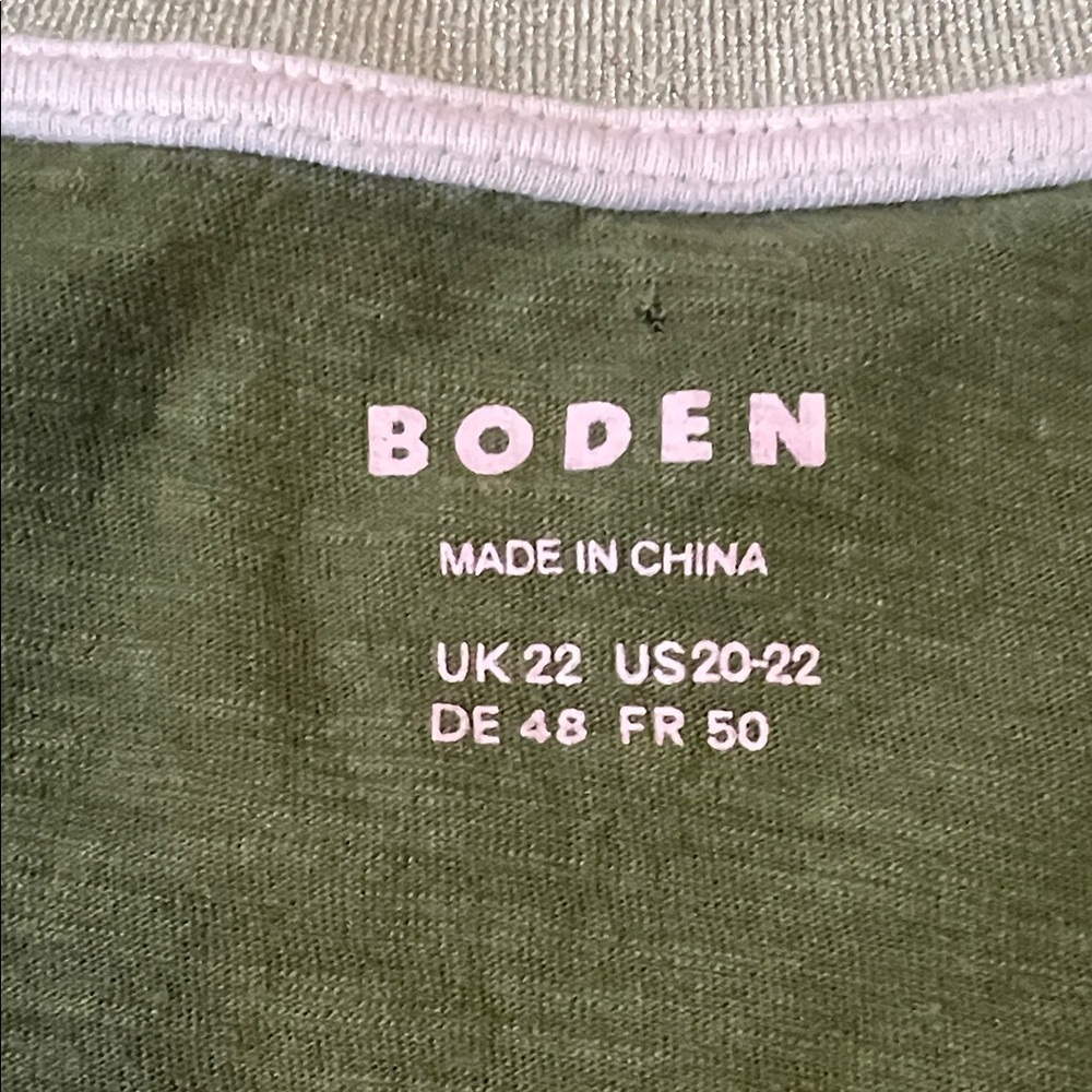 Boden Olive V-Neck Long Sleeve Top - Picture 2 of 4
